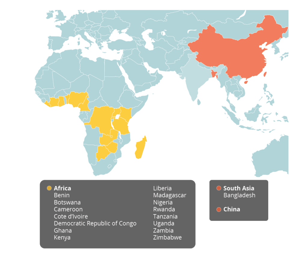 Target countries and open to more